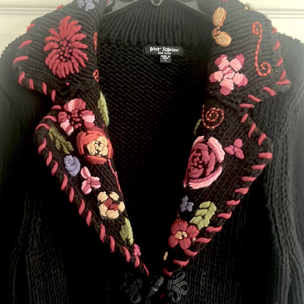 Betsey Johnson long cardigan sweater jacket